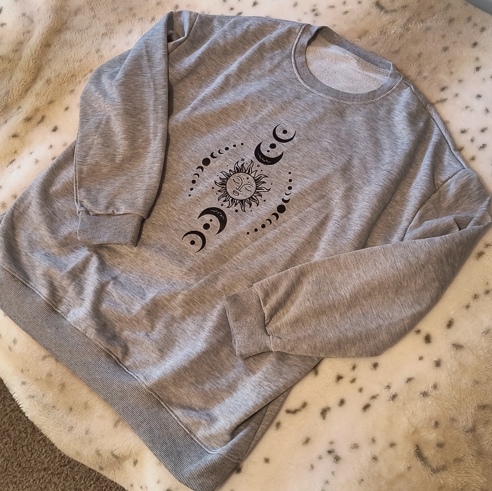 ✨🩶 grey celestial sweatshirt (lightweight) - Picture 2 of 4